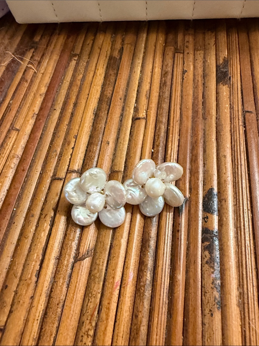 Pearl Flower Cluster Earrings - Iridescent Cream from Tuckernuck